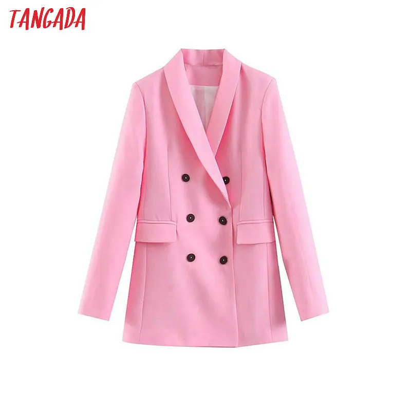 

Tangada fashion women pink blazer long sleeve korea style female blazer office ladies high street outwear SL271