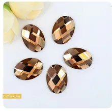 Gafas ovaladas de color marrón, diamantes de imitación con parte trasera plana, 6x8,8x10 x, 10x14,13x18,18x25, accesorios para manicura y prendas de vestir, Envío Gratis