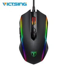 Проводная RGB игровая мышь VicTsing 8 программируемых кнопок 7200 dpi Регулируемая оптическая игровая мышь эргономичная мышь с кнопкой огня