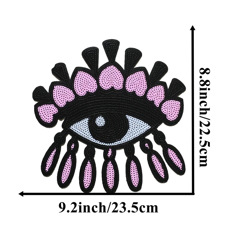 1 набор(1 большой+ 1 маленький) Злой Глаз расшитые блестками железные патчи для одежды Глазные яблоки блестки патч для шитья DIY украшения 4 цвета