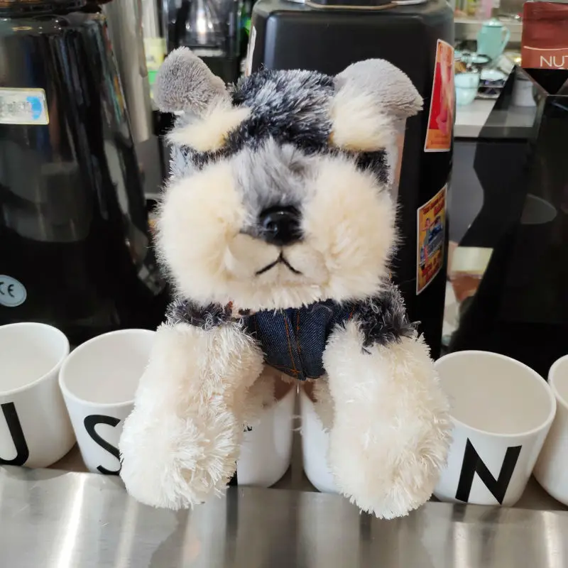 

Simulation Jacket Wearing Schnauzer Plush Toy Stuffed Animal Dog Toys For Children Education Home Decoration Decent Bed Toy