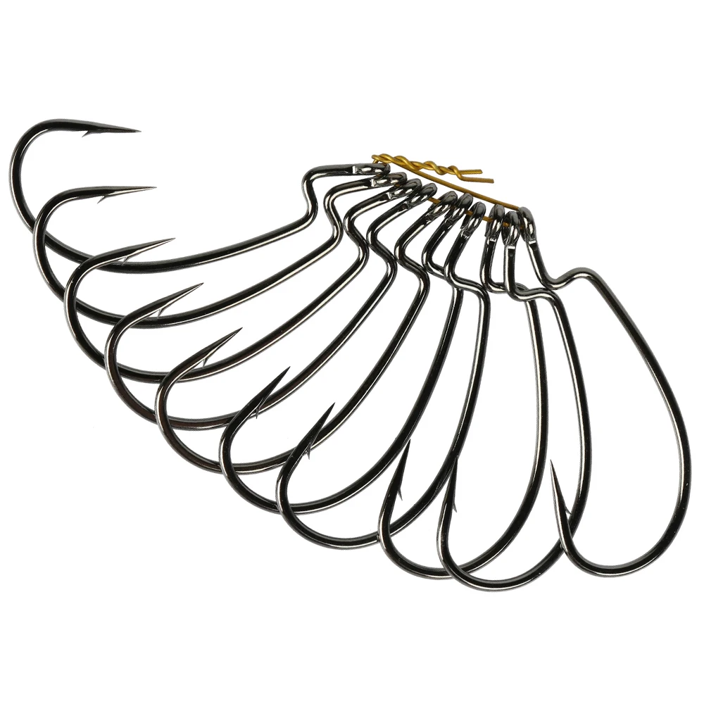 Tsurinoya 40pcs/lot Fishing Hook Barbed Offset fishhooks Fit for Texas Carolina Florida Rigs 4 sizes (4packs)
