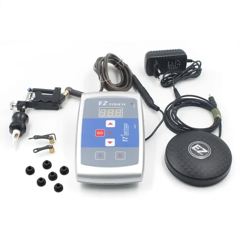 Giratória com Tatuagem Fonte de Alimentação Completa Tatuagem Kits Stealth Máquina Aperto Agulha Cartucho Toque pé Interruptor ez
