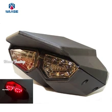 Black R6 Style Integrated Led Taillight Tail Brake Turn Signal Light Smoke For 2009-2015 YAMAHA Zuma BWS X BWSX X-Over 125 YW125