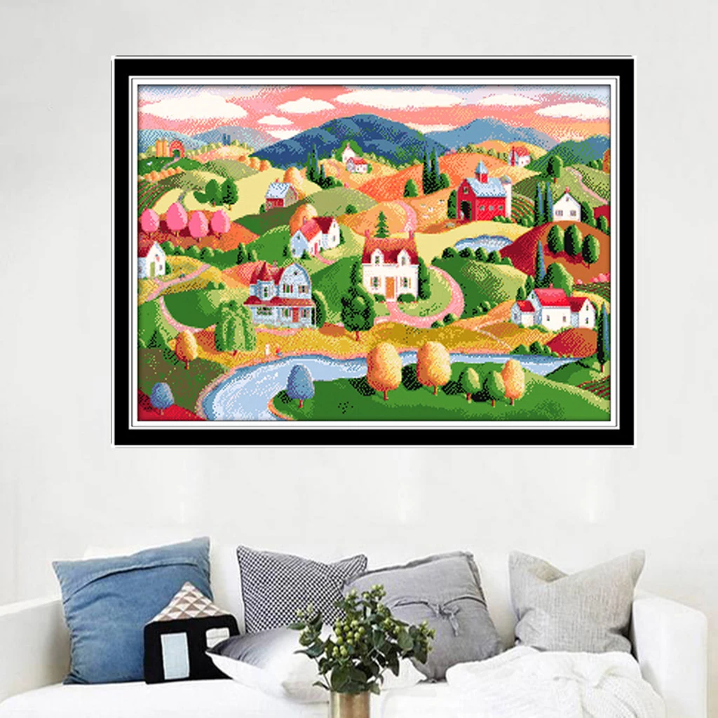 Landscape Dimensions Counted Cross Stitch Kit for Girls Boys 14CT 66 x 49cm