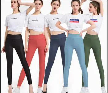 

Plus Size Faux Denim Pants High Waist Leggings For Women Slim Elastic Pencil Pants Slim pants Fitness M-5XL