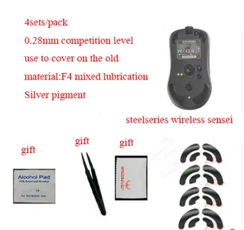 

4sets/pack Original Hotline Games Competition Level Mouse Feet For Steelseries Sensei Professional 0.28mm Mouseskate For Gaming