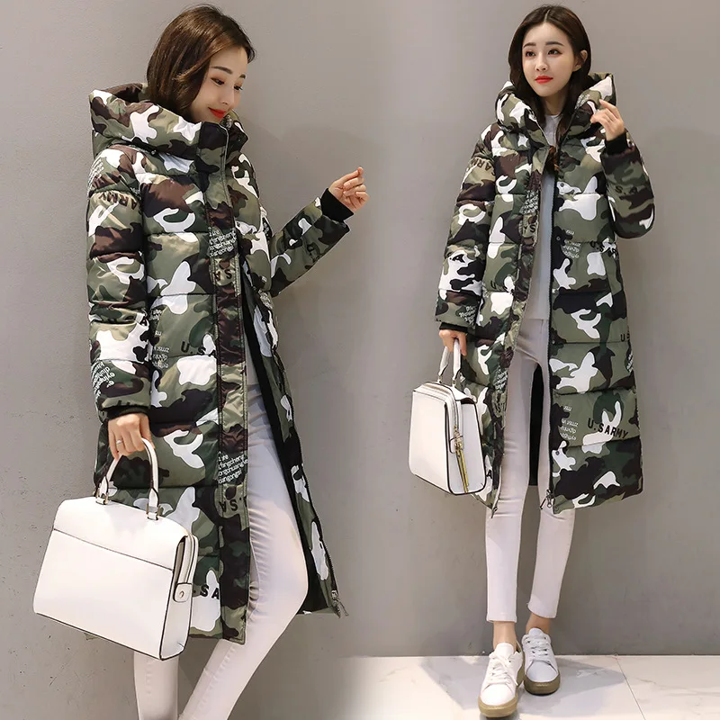 Winter Women Parka 2018 Casual Floral Plus Size Thick Warm Jacket Coat Female Long Hoodies Parka Coat Women Winter Jacket