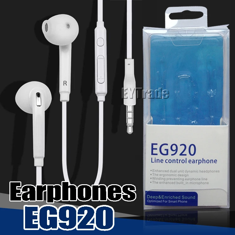 100PCS/Lot For Samsung S6 S6EDGE S7 earphone in ear 3.5mm With Mic & Remote Volume Control EG920