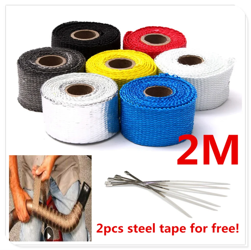 2M Motorcycle Exhaust Pipe Heat Wrap Shield Tape Glass Fiber FOR BRutale 675 800/RR DRagsteR F3 800 AGO RC AMG | Автомобили и