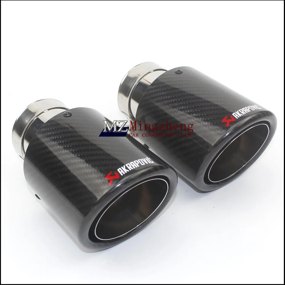 

car styling Styling Glossy+ stainless steel AK Akrapovic Muffler End Pipe exhaust pipe muffler For Universal Carbon Exhaust Tips