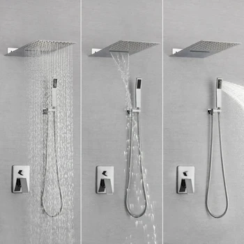 شراءالمصقول الحمام مجموعة المطر شلال دش الحنفية حمام دش صنبور خلاط SK-7619