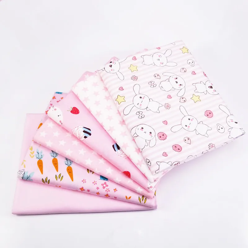 6 шт./лот 50x40 см розовая серия мультфильм дети хлопок саржа ткань для лоскутного шитья детские постельные принадлежности швейная ткань материал
