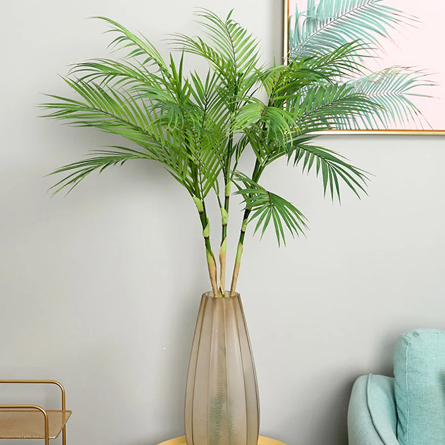 

Palm Tree Artificial Leaves Branches Vivid Wild Faux Foliage Fake Plant for Home Wedding Living Room DIY Decoration Jungle Party