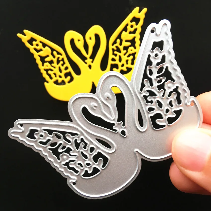  Steel Stencil Love Swan Cutting Dies Set For Wedding Love Photo Album Valentine Gift Wedding Invita - 32859871501