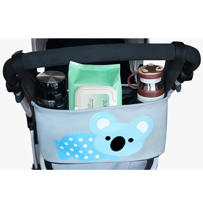 Uncovered мультфильм сумки для коляски вместительная сумка для мам подвесной коврик для коляски Органайзер с несколькими отделениями корзина для хранения материнства