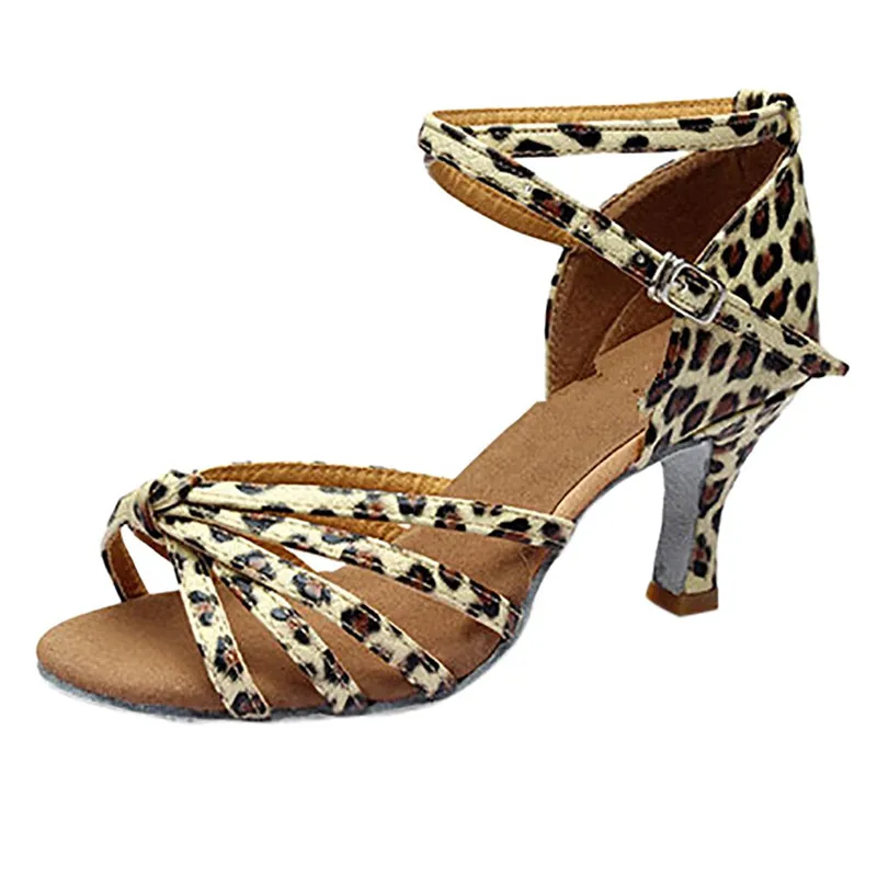

Vintage Woman Sexy Leopard Printed Dancing Shoes Ladies Girls Pumps Shoes For Women Party Pumps Med-Heels About 5cm Heel #40
