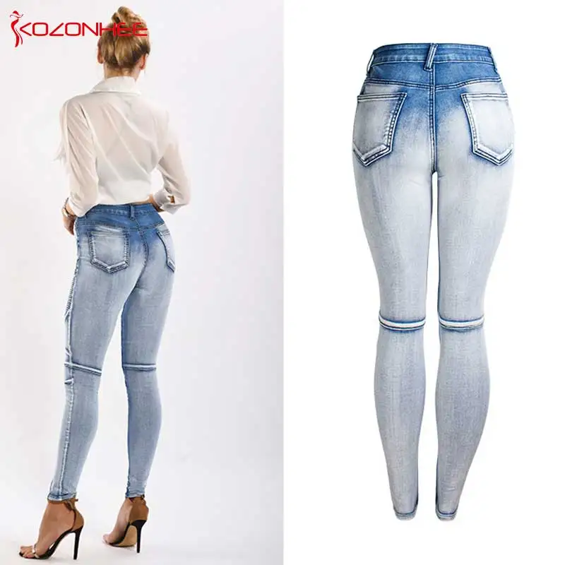 Модные Стрейчевые мотоциклетные джинсы для женщин со средней талией, Женские Эластичные Обтягивающие джинсы-карандаш размера плюс#73