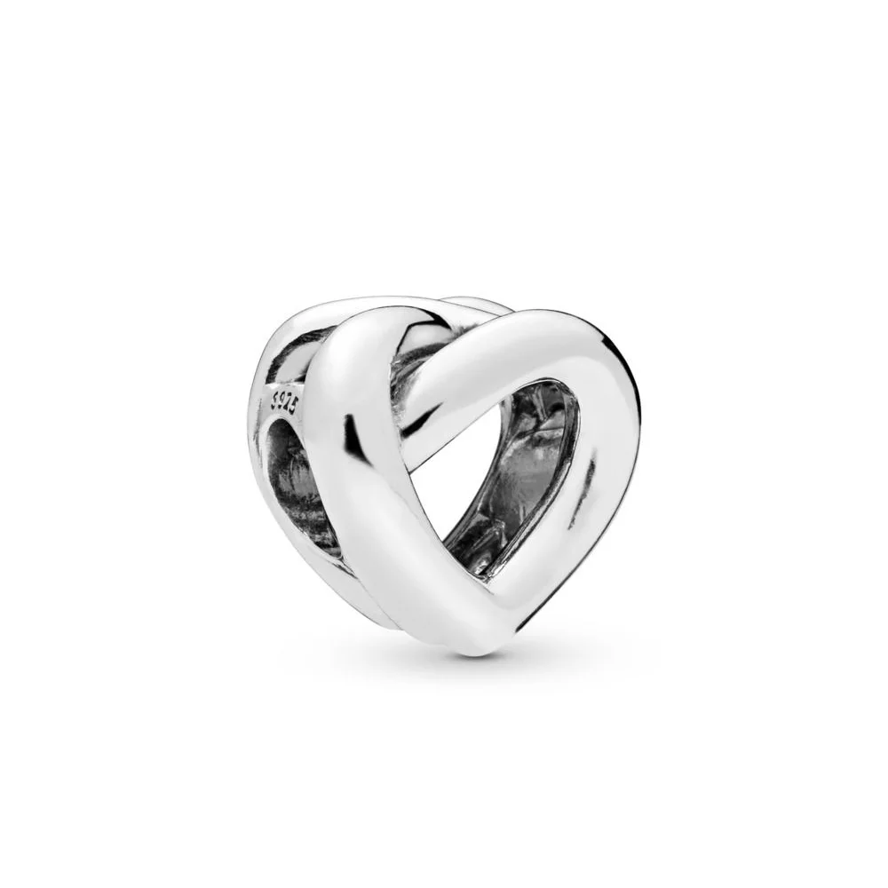 

2019 Mother Day Authentic 925 Sterling Silver Bead Knotted Heart Charm Fit Original Women Pandora Bangle Bracelet DIY Jewelry