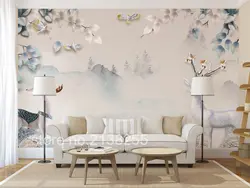 Пользовательские 3d настенные фрески обои для жизни местный номер обои для стен 3d фото обои олень природа текстурированная цветочная