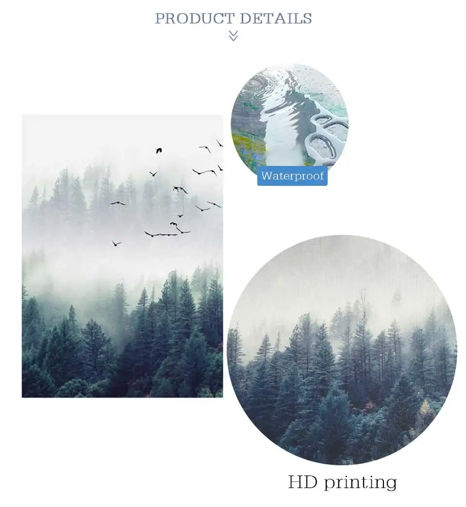 Canvas Poster Nordic Decor Forest Poster Painting Landscape Picture By Numbers On Canvas Wall Art Posters And Prints Living Room    (8)
