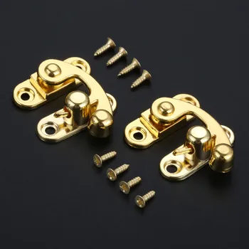 

29x33mm Latch Clasp Furniture Locked Box Suitcase Toggle Latch Buckles Antique Alloy Right Lock Zinc Alloy Wooden Box Lock Gold