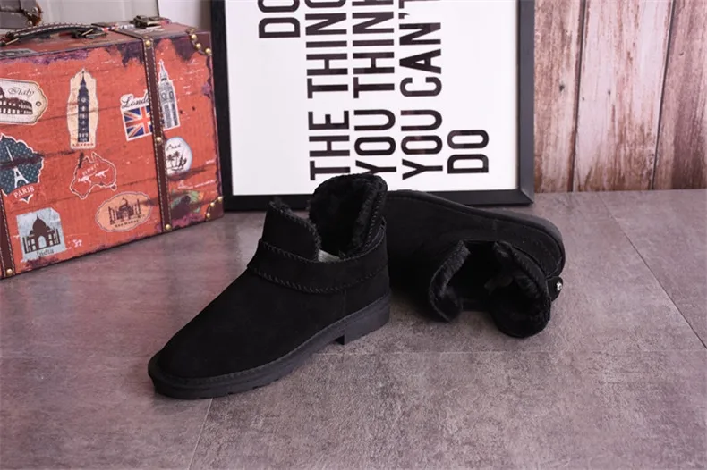 High Quality Snow Boots Women Fashion Genuine Leather Australia Womens High Boot Winter Women Snow Shoes botas mujer SIZE 3-12 -