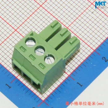 

100Pcs 3P 3.5mm Pitch Right Angle Pin Female Pluggable Screw Terminal Block