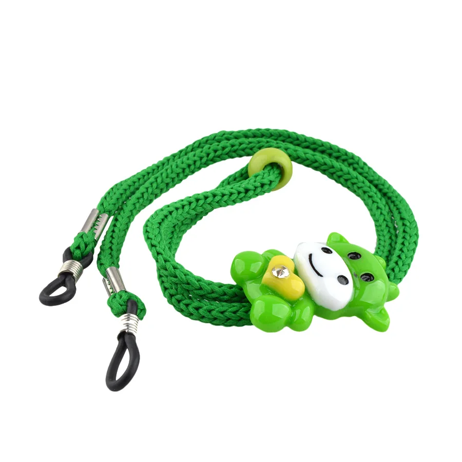 Розничные красочные детские нейлон солнцезащитные очки шнур противоскользящие ребенок очки ремень шеи шнур с милой Регулируемая кнопка - Цвет: Зеленый