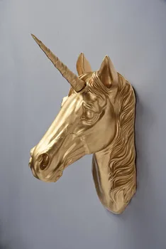 

Resin animal head Head of the deer Unicorn mural Wall hanger wall ornament craft statues Vintage sculpture Home dies