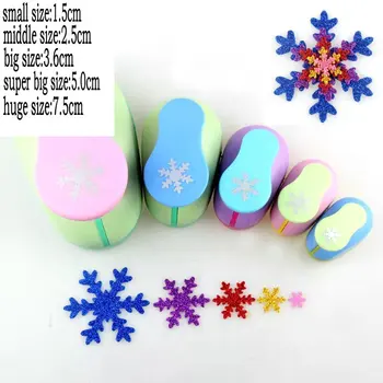 

5pcs 3" 2" 1.5" 1" 5/8" snowflake shape craft punch set Paper Cutter Scrapbooking punchers snowflower Paper Puncher eva punches