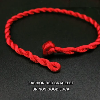 

100pcs/lot Women Mens Bracelets Bangles Red Yarn Bracelet Men Woven Bracelet Pulseira