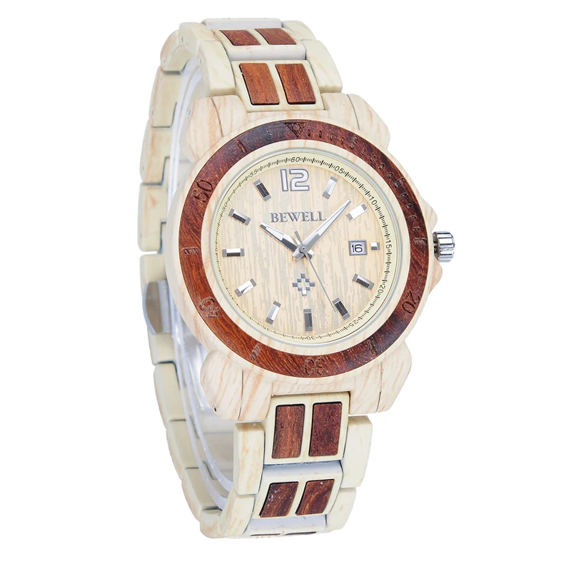 

Quartz Watches with Steel Bar Strap BEWELL Wristwatches Fashion Casual Bracelet Clasp Butterfly Watch for Family Gift 1053A