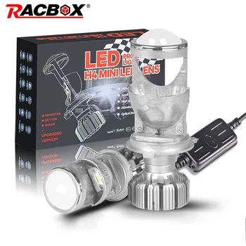 

RACBOX H4 Led Mini Projector Headlights Lens Hi/Lo Beam Led Headlamp 5500K White 12V 24V Automobile Car Retrofit Styling