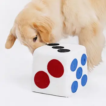 

Pet Dog Cat Funny Fleece Durability Plush Dog Toys Colored Dice Shape Dolls Training Smell Pet Large Dog Puzzles Supplies