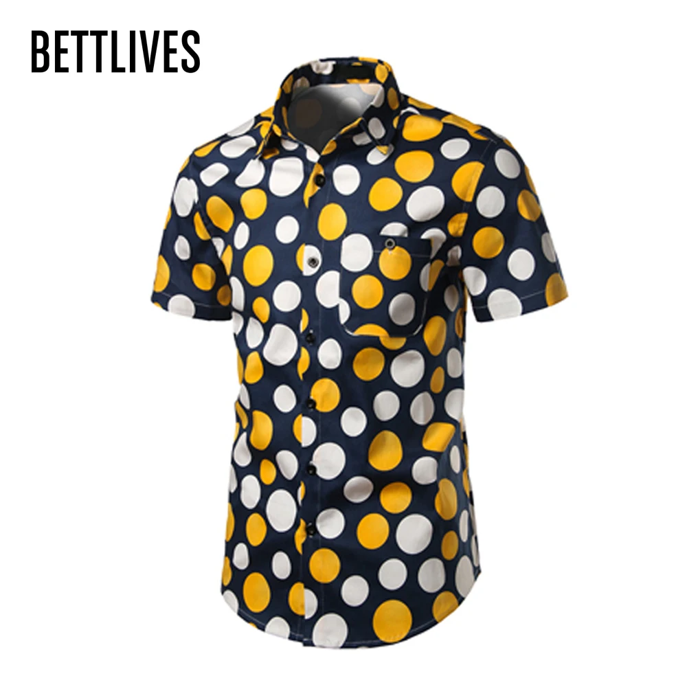 Men's Colorful Polka Dot Shirt 2017 Brand Fashion Men Shirts Casual