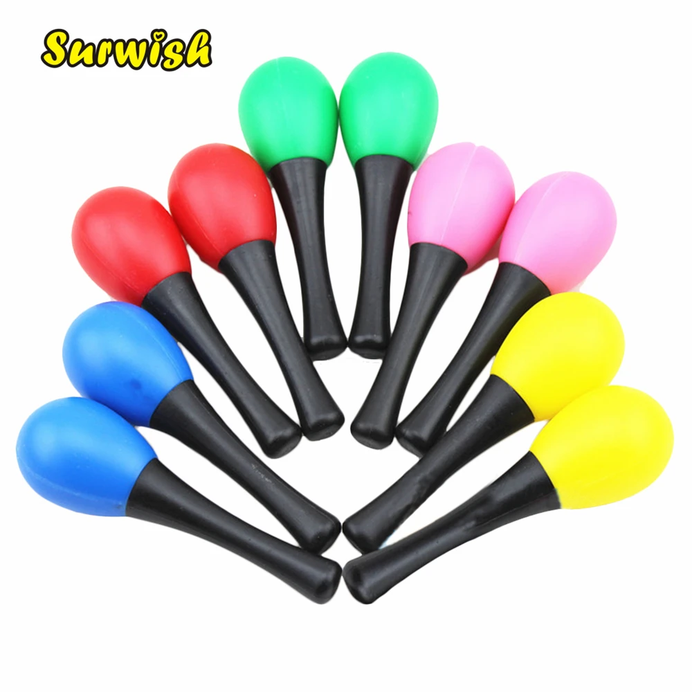 

Surwish 2Pcs Plastic Sand Hammer Maraca Rattle Shaker Kids Musical Instruments Baby Sound Music Toy - Random Color