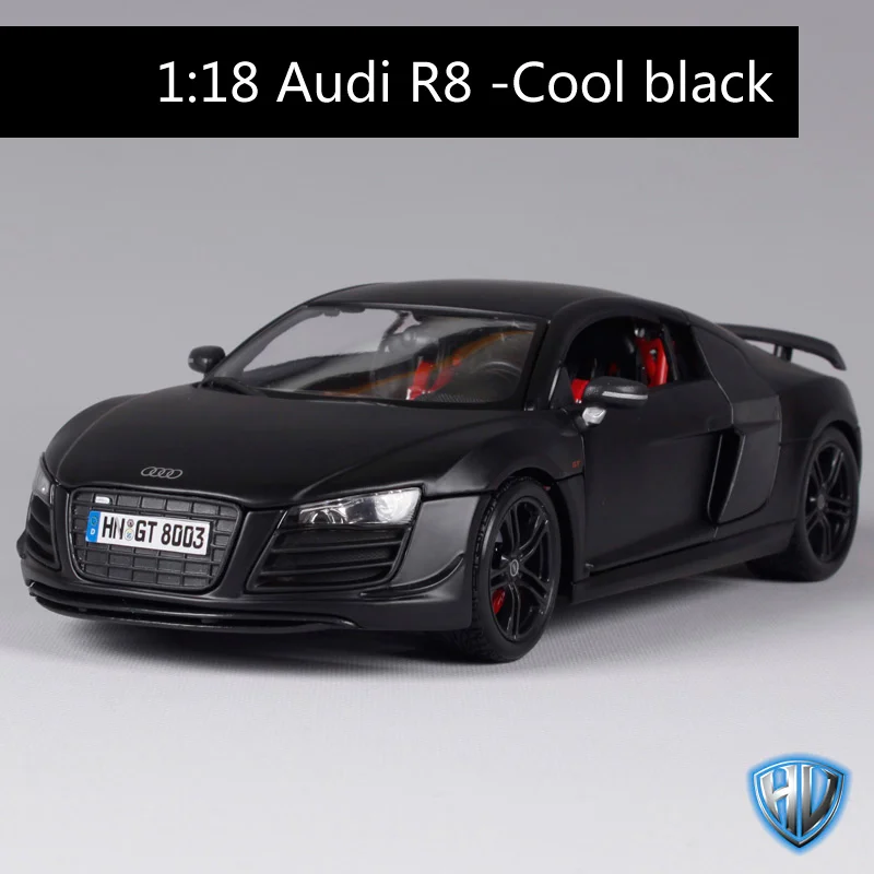 Maisto 1:18 audi r8 крутой черный автомобиль литой под давлением лимузин автомобильный