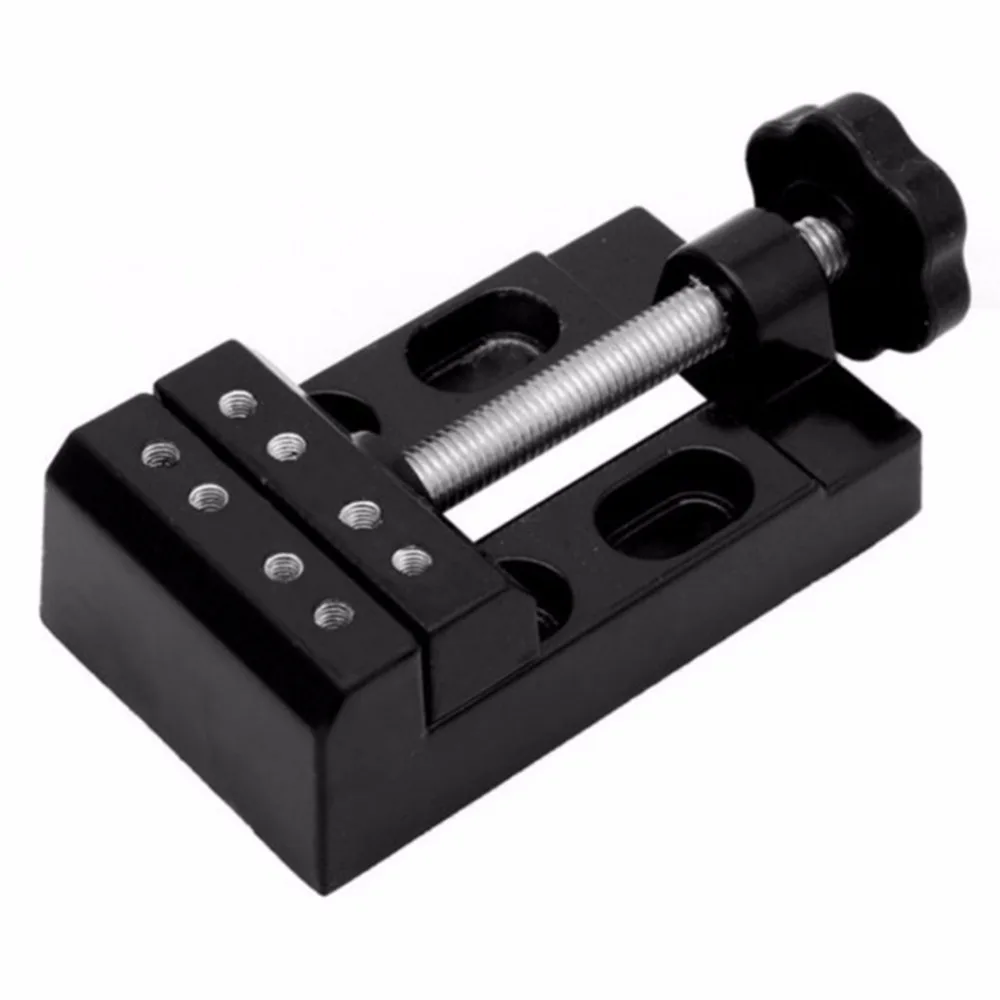 Table Vise Black Eight Holes Vise Walnut Cracker Mini Drill Press DIY Hobby Tools E