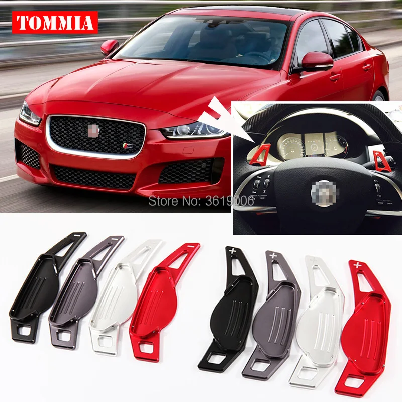 

tommia 2pcs Steering Wheel Aluminum Shift Paddle Shifter Extension For Jaguar XE 2015-2017 Car-styling