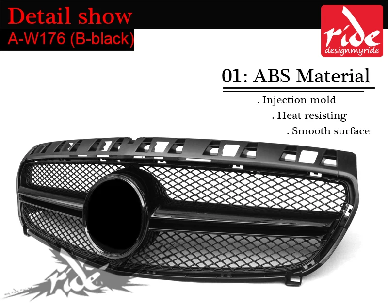 Передняя сетчатая решетка W176 ABS черного цвета подходит для M-B W176 A-CLASS A180 A200 A250 A45AMG 2013-15 без эмблемы Решетка переднего бампера