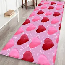 Домашний мягкий водопоглощающий коврик на День святого Валентина домашний вечерние декоративный коврик 3D Роза печатная фланелевая ткань область