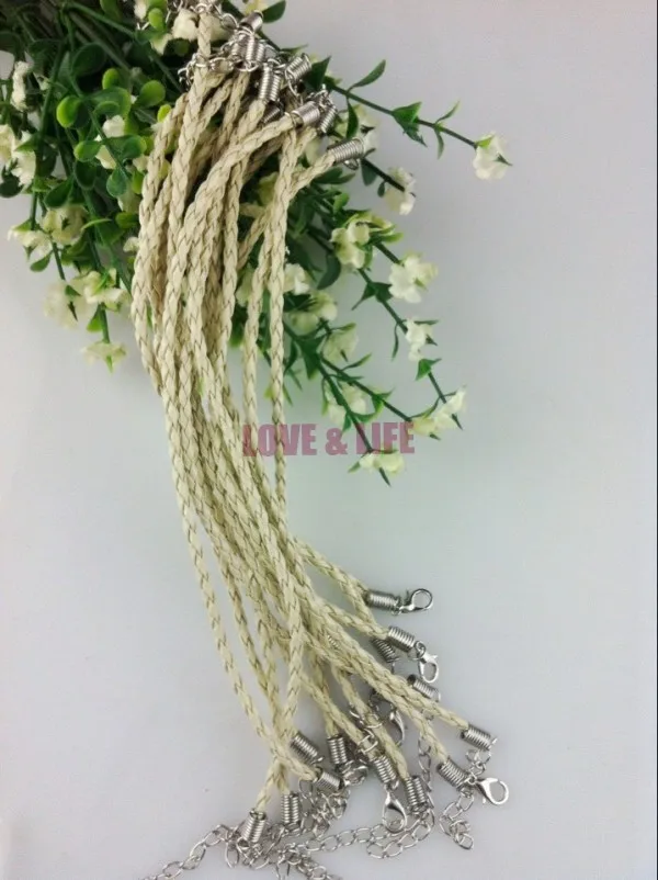 

Free Shipping 18cm Length 100pcs Cheap Charm Man-Made Light Yellow Braided Cord Bracelet With Clasp Fit Fashion Jewelry Making