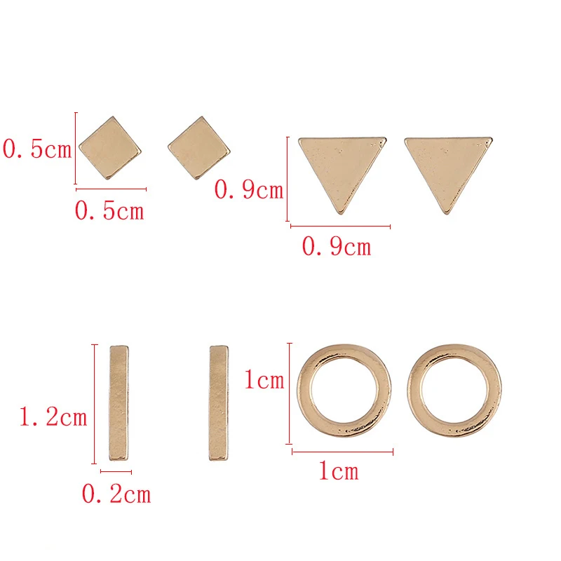 4 пар/уп. простые геометрические трендовые серьги-гвоздики черный/Серебряный/маленький золотого цвета серьги для женщин девушек минималистичные ювелирные изделия