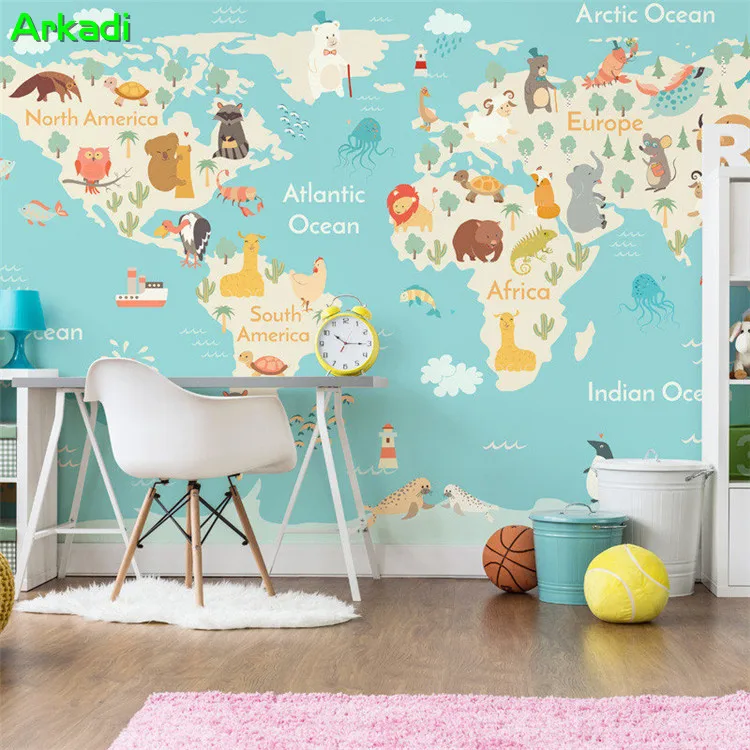 Пользовательские животные познание Раннее обучение росписи гостиной фон