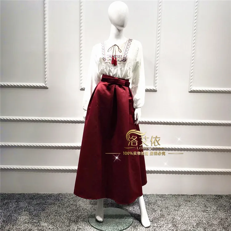 2018 Новое поступление мусульманских длинная юбка для женщин макси платье Исламская дамы Дубай Арабский бальное низ SK9004