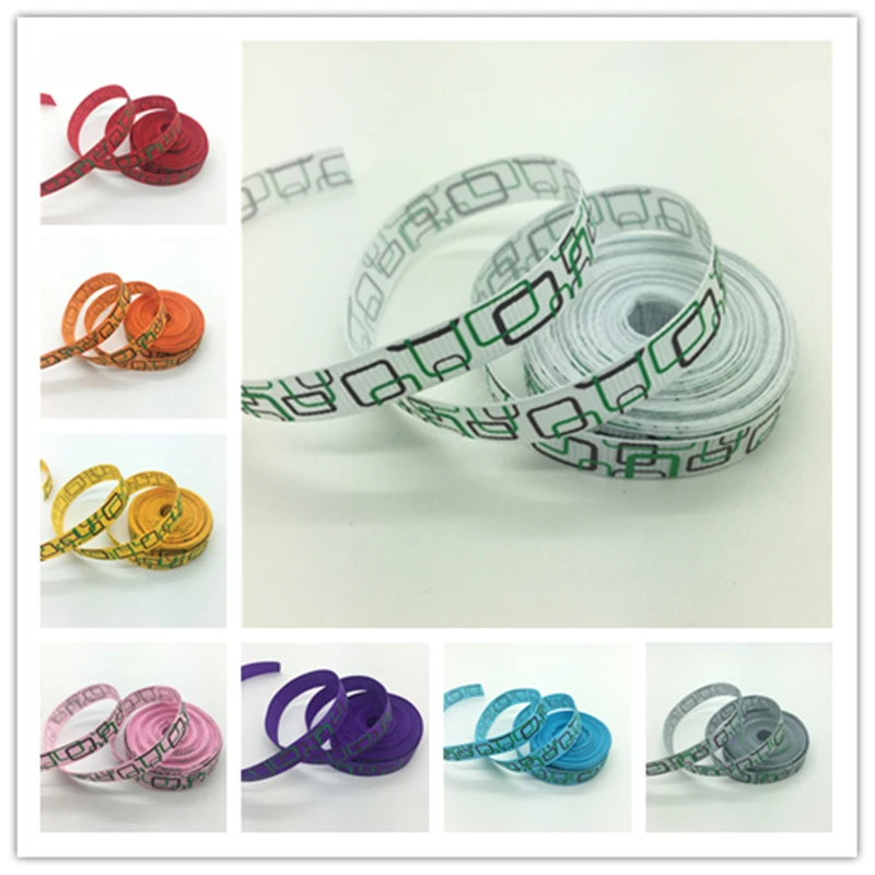 

5yards/lot 3/8" 10mm Grosgrain Ribbon Printing Geometry Wedding Christmas Decoration DIY Sewing Craft #17