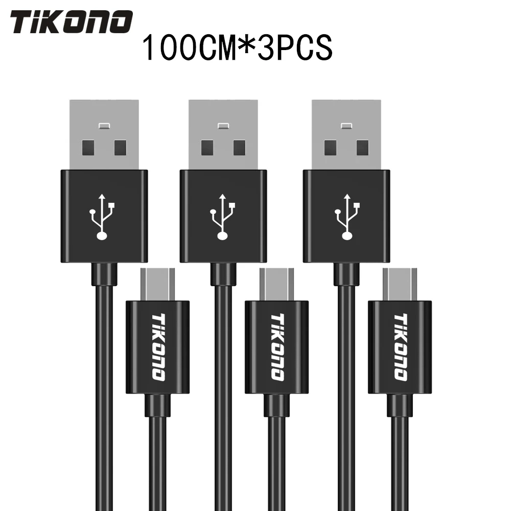 

3Pcs/Lot Tikono 5V 2A Micro USB Cable Charger Data Sync USB Cable For Android Smart Phone for Tablet PC Fast Charging USB Cable