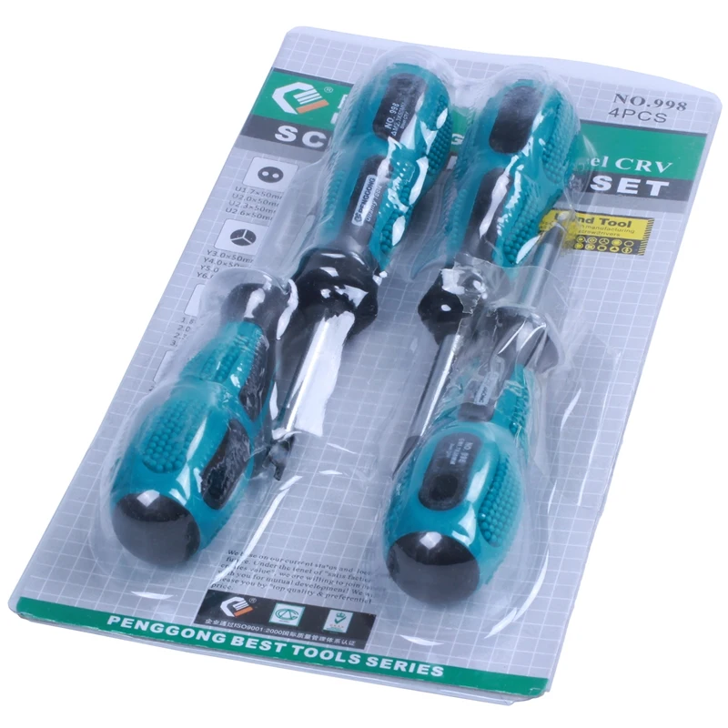 

PENGGONG 4 Pcs Screwdriver Sett Screwdriver Bits U Fork Type Magnetic Slotted Screwdriver Multi Function Hand Tool Set