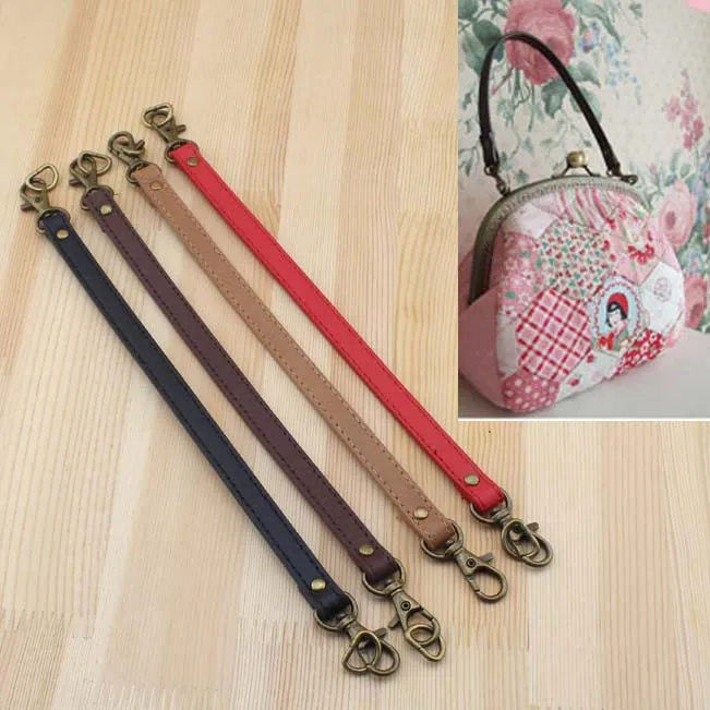 

D30 DIY purse frame bag ingenious Line pressing Small Handle belt 1.2cm Width PU Hang buckle bag Accessories 4pcs